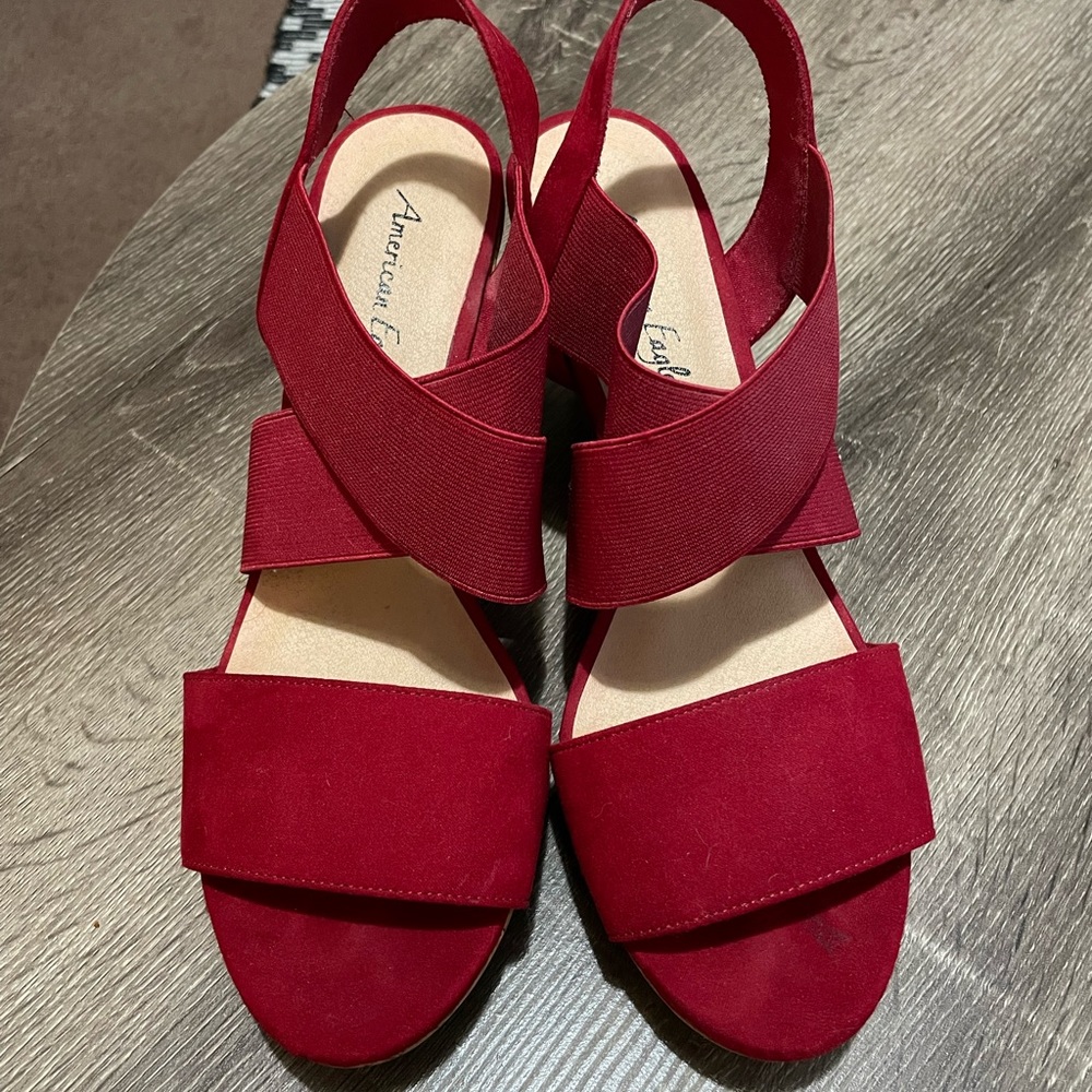 American Eagle Stretch Strap Wedge Heels